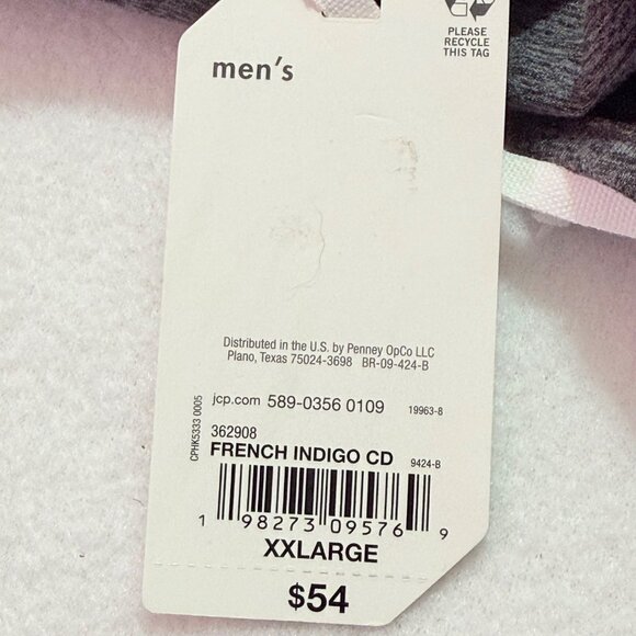 Stylus Men's Long Sleeve Stretch Buttons Casual French Indigo Shirt Size XXL NWT - Picture 7 of 11